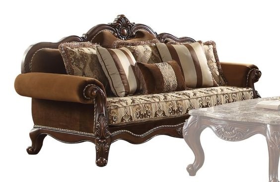 Camelback Sofa Set with Cabriole Legs