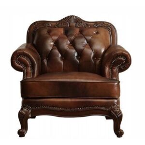 Leather Club Chair with Nailhead Trim