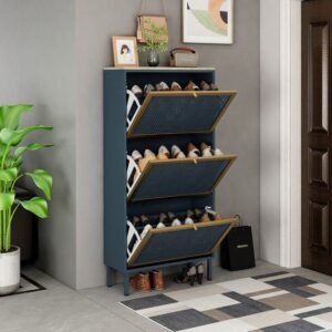 Bamboo Shoe Rack with Cushioned Seating