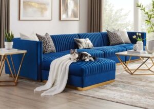 Sputnik Leg Sofaset with Geometric Patterns