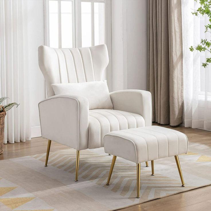 Contemporary Upholstered Club Chair with Wooden Accents