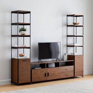 Industrial-Style Metal and Wood Wall Unit