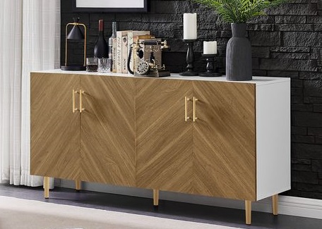 Two-Tone Finish Sideboard with Adjustable Shelves