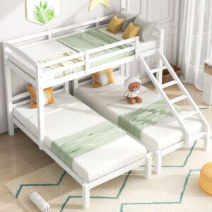 Wooden Triple Sleeper Bunk Bed with Ladder