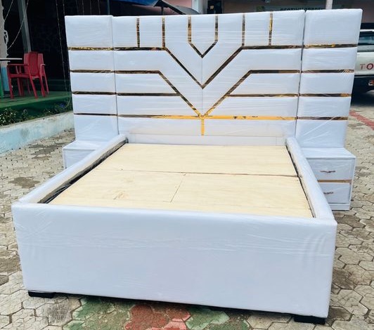 Channel Tufted Upholstered Bed with Platform Base
