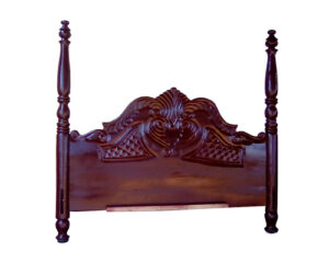 Carved Wooden Four-Poster Bed