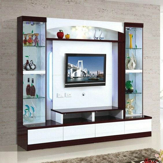 Scandinavian-Inspired Wooden Wall Unit with Open Shelves