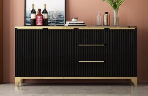 Contemporary Black Metal Sideboard with Industrial Vibes