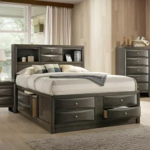 Wooden Storage Bed with Drawers