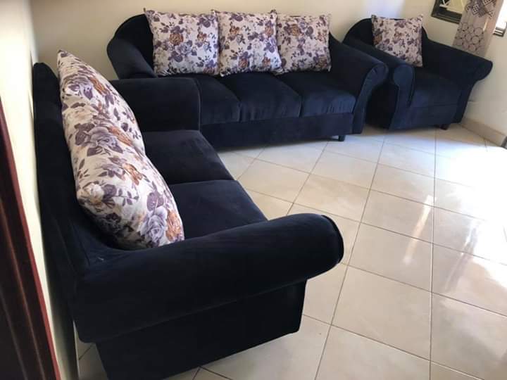 Microfiber Upholstered Three-Piece Sofaset