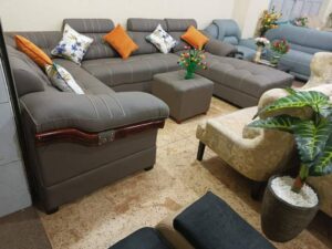 Contemporary Fiber Sectional Sofaset