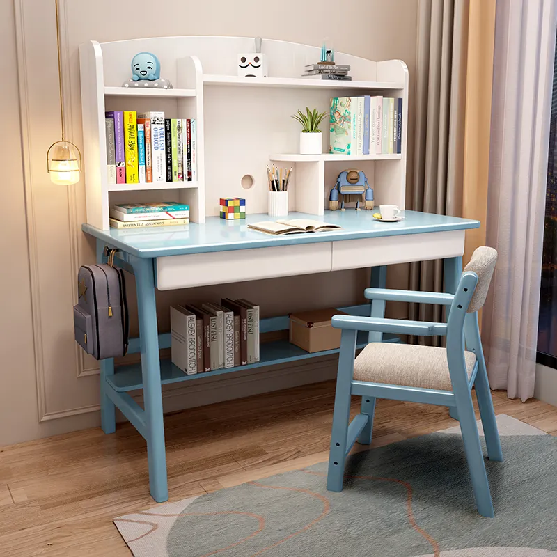 Classic Wooden Reading Table with Drawers