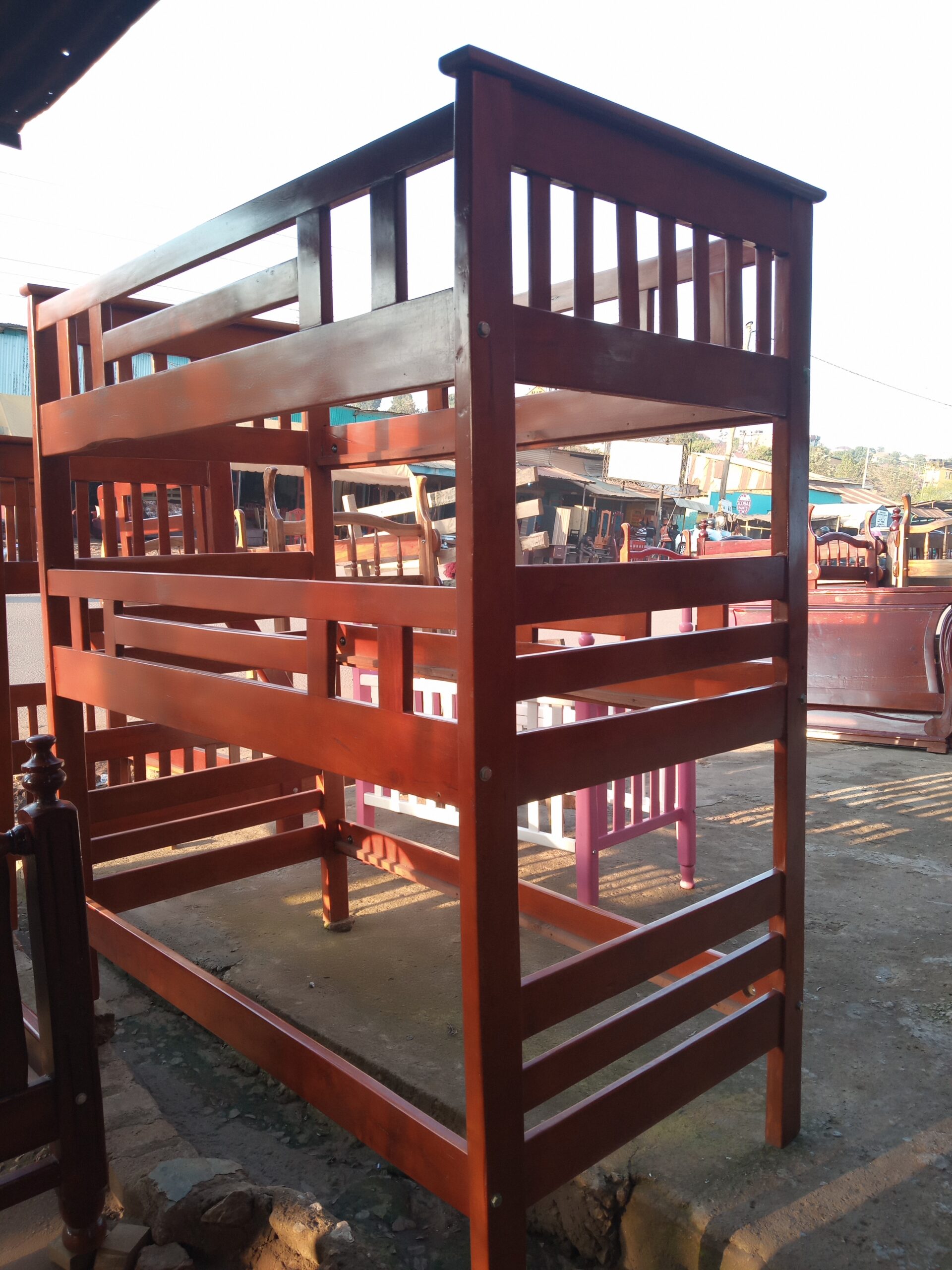 hardwood tripple twin bunk bed 3x6 feet 