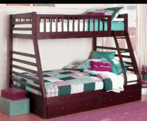 hardwood 3x6 feet  double twin bunk bed with drawers