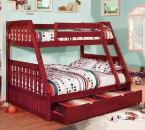 hardwood 3x6 feet  double twin bunk bed with drawers