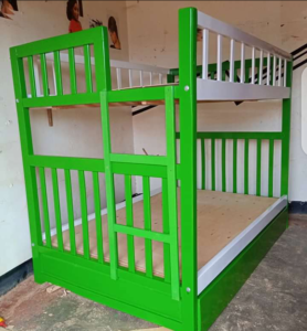 hardwood 3x6 feet over 4x5 feet double twin bunk bed 