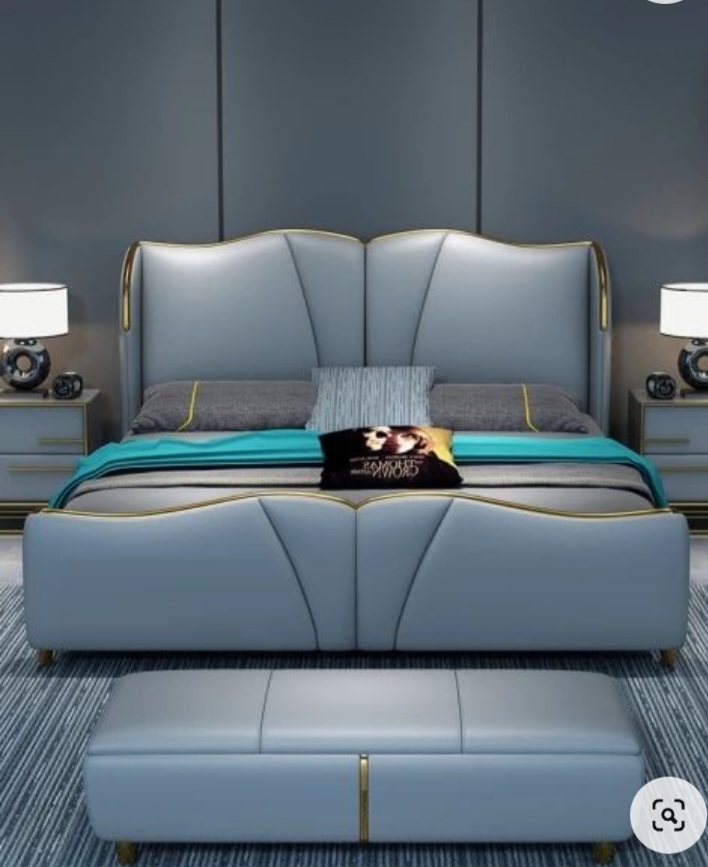 Wingback Upholstered Bed with Storage Bench
