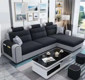 Velvet Touch L-Shaped Modular Sofa Set