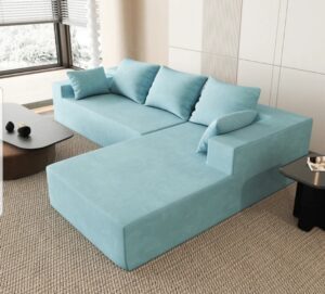 Minimalist Fabric L-Shaped Sectional Sofa