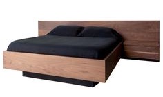 Upholstered Floating Bed with Built-In Nightstands