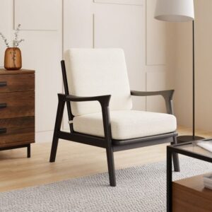 Scandinavian Inspired Arm Chair with Wooden Legs