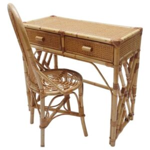 Rattan Writing Desk with Drawer