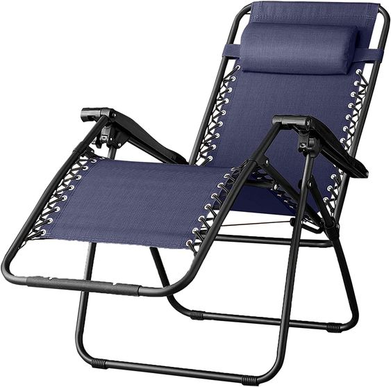 Outdoor Folding Lounge Chair with Adjustable Reclining Positions
