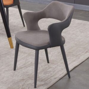 Industrial Metal Dining Chair with Distressed Finish
