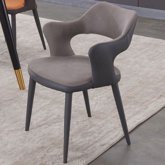 Industrial Metal Dining Chair with Distressed Finish