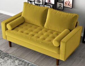 Tufted Fabric Loveseat