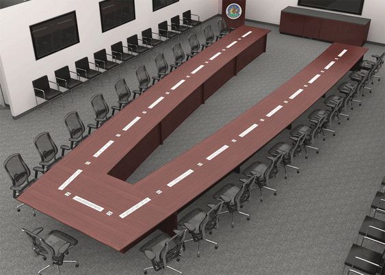 V-Shaped Conference Table