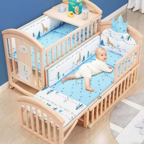 Convertible Baby Cot with Adjustable Mattress Heights