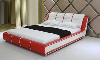 Modern Upholstered Bed with Adjustable Headrests