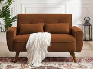 Mid-Century Modern Loveseat with Tapered Legs