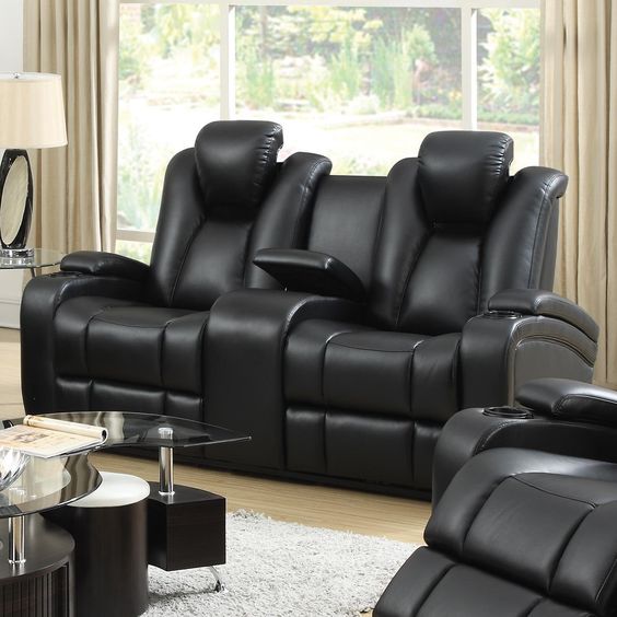 Modern Loveseat with Adjustable Headrests