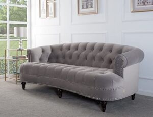 Velvet Upholstered Loveseat with Diamond Tufting