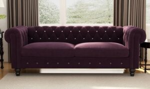 Tufted Chesterfield Sofa Set with Rolled Arms