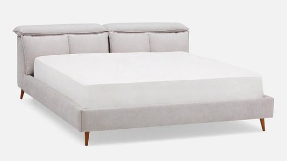 Modern Upholstered Bed with Adjustable Headrests
