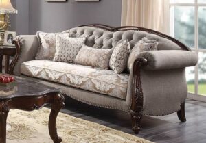 English Roll Arm Sofaset with Nailhead Trim