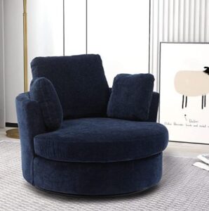 Modern Swivel Club Chair with Ottoman