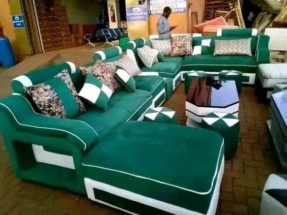 Two-Tone Fabric Modular Sofaset