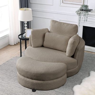 Plush Chaise Loveseat with Ottoman