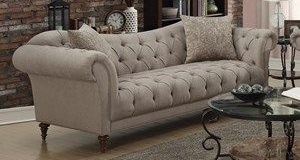 Camelback Chaise Lounge with Button-Tufted Back