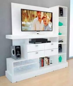 Scandinavian-Inspired TV Stand with Sliding Drawers: