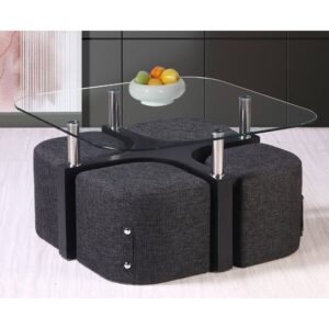 Oval Glass End Table with Wooden Legs