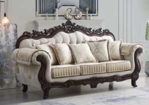 Camelback Loveseat with Claw Feet and Floral Upholstery