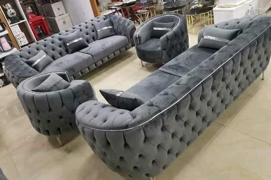Chesterfield Sofa Set with Rolled Arms