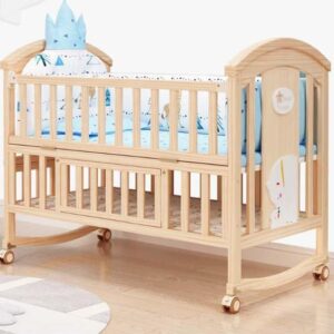 Classic Wooden Baby Cot with Spindle Details