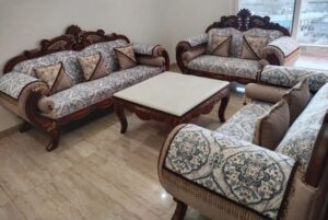 Wingback Sofa Set with Nailhead Trim