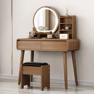 Scandinavian Style Vanity Table with Tapered Legs